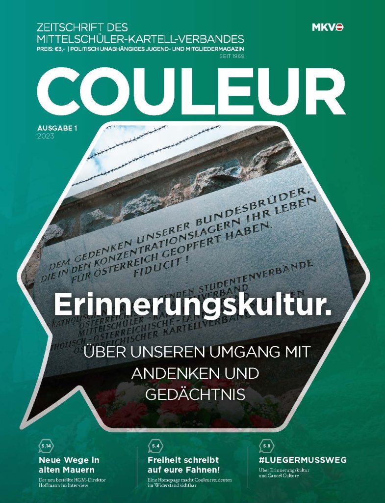 Couleur 1/23 – Erinnerungskultur. Über unseren Umgang mit Andenken und Gedächtnis