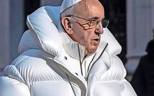 Fake: Papst im Mantel. © TWITTER/@GET_ZION“